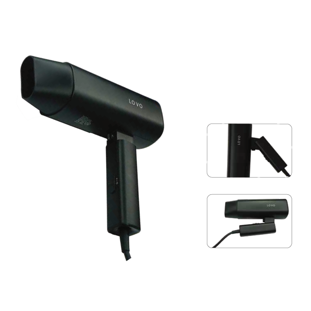 LovoUK Hair Dryer – 1875W Fast-Dry Power, Low-Noise Design & Compact Black Finish - Image 2