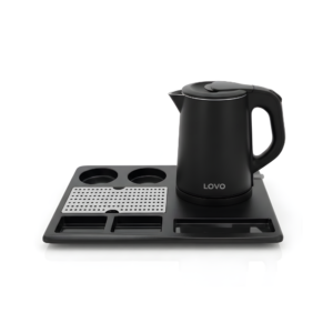 LOVOUK Electric Kettle with Matching Black Tray | 0.8L | 1600W | Stainless Steel